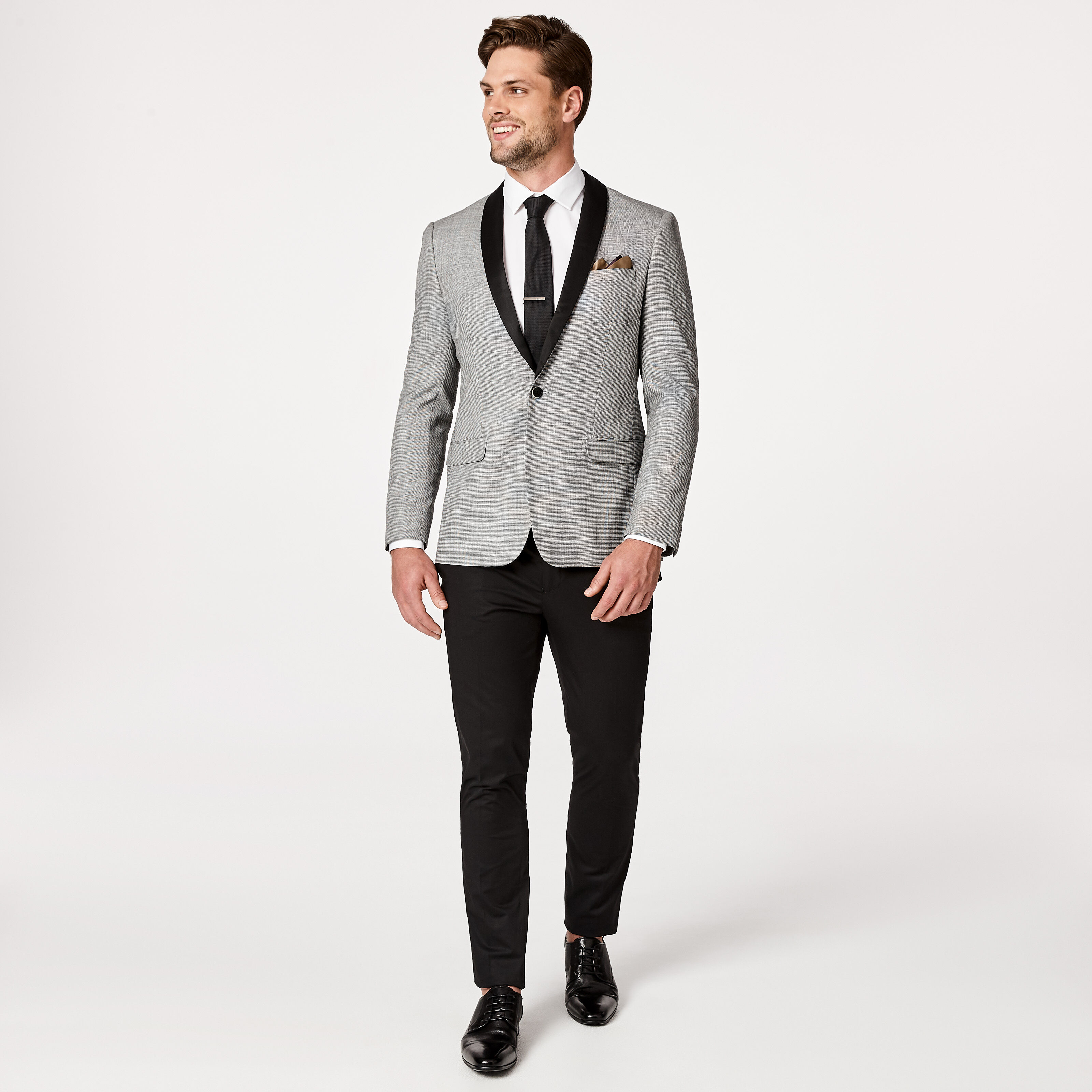 Silver and black tuxedo jacket deals
